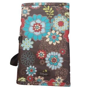 Thirty-One Organizer Fold And Go - Floral Brown Red Blue Beige 31 Thirty One